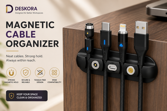 Magnetic Cable Organizer for Desk | Deskora